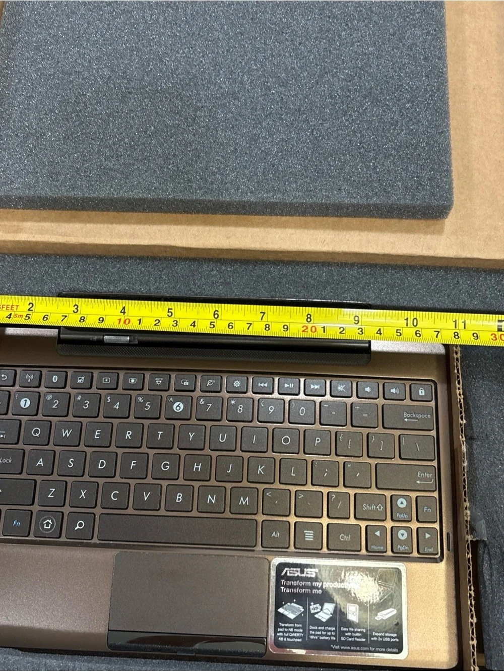 ASUS Eee Pad TF101 Mobile Docking Transformer Keyboard Brown Metallic
